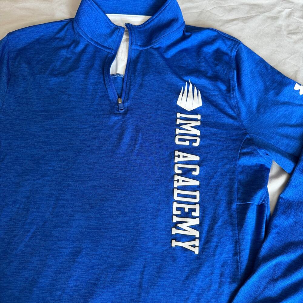 Under Armour Img Academy 1/4 Zip Pullover Women's Med Royal Blue Performance Top View 6